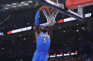 场均7.1分5板！明天雷霆客战黄蜂 多特因上斜方肌拉伤出战成疑